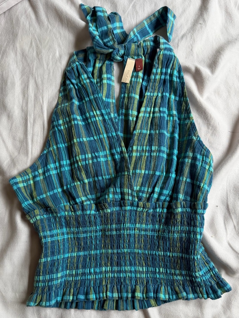Pilcro Plaid Halter | Size S